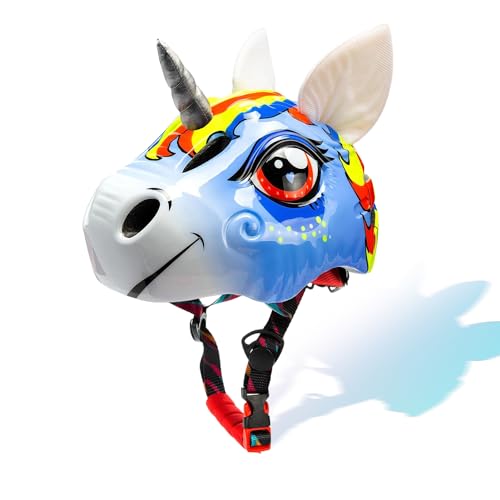 Unicorn Toddler and Kids Bike Helmet Adjustable and Multi-Sport for Child Boys and Girls.for Bicycle Skateboard Skating Scooter Helmet with Rear Light