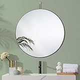 Harmati Round Mirror Circle Black - Circular Mirror 20 Inch Metal Framed Wall Mounted, Hanging Round Wall Mirror Modern Decorative for Bathroom, Living Room, Bedroom, Entryway