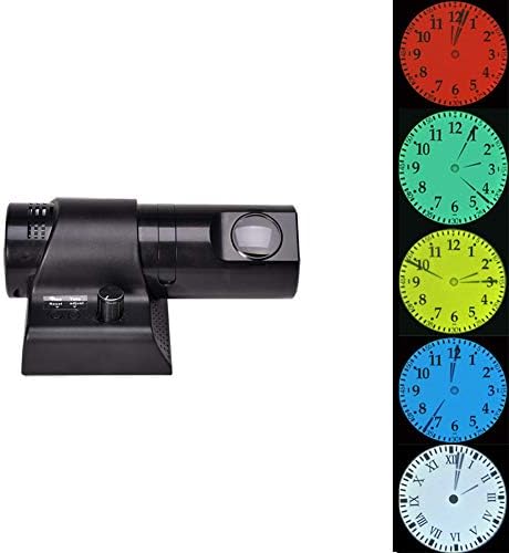 Vkermury LED Projection Roman Clock Colorful Projection Analog Clock Rotate 180 Degrees with Remote Control (Arabia Number &Rome Pointer Free Exchange)