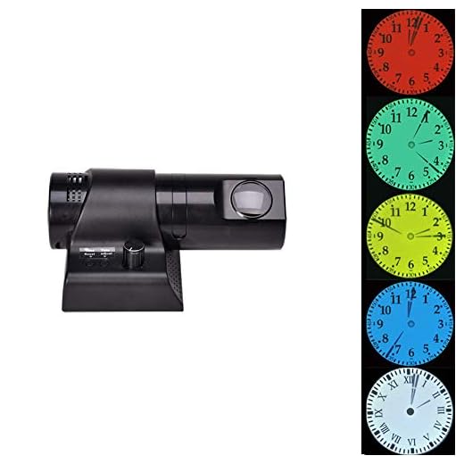 Vkermury LED Projection Roman Clock Colorful Projection Analog Clock Rotate 180 Degrees with Remote Control (Arabia Number &Rome Pointer Free Exchange)