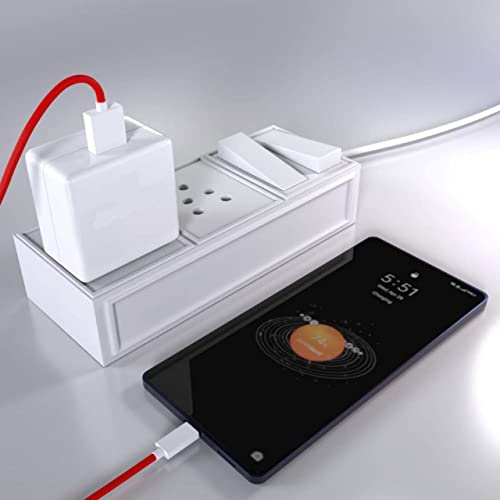 Image of 33W Ultra Fast Type-C Charger for Realme GT Neo Flash Original Wall Mobile Charger Qualcomm QC 3.0 Quick Rapid VOOC AFC Charger with 1m Type C Red USB Data Cable (White, Dash, RV.K)