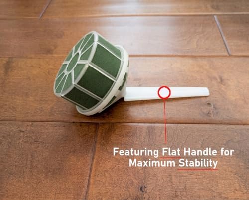 1 PC Wedding Floral Bouquet Holder 3" D Flat Pedestal with 7" L Handle - Flat Slanted Handle - White - Standard Flat Pedestal image 5