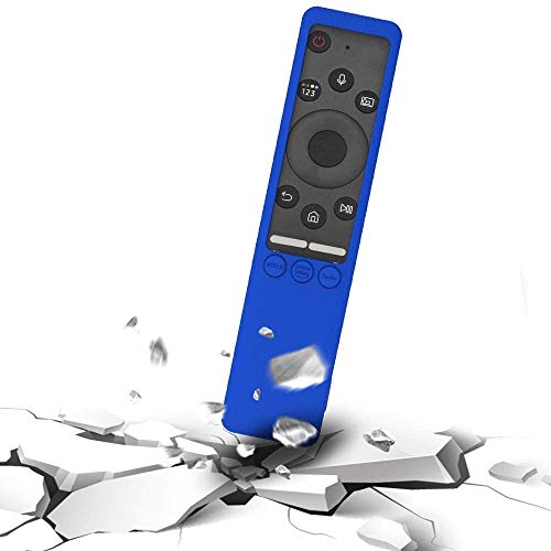 Image of Oboe Sikai Silicone Case Compatible with Samsung BN59-01312A QLED 8K 4K Smart TV Remote Shockproof Protective Remote Cover Skin-Friendly Anti-Slip Anti-Lost with Remote Loop (B-Blue)