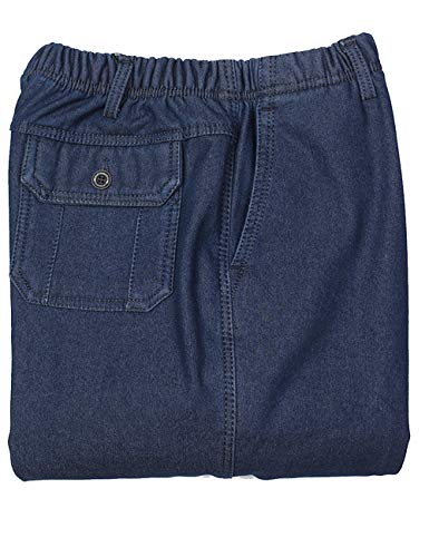 Zoulee New 2019 Men's Full Elastic Waist Denim Pull On Jeans Straight Trousers Pants4