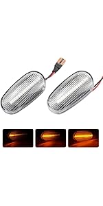 KIT 2 INDICATORI DI DIREZIONE LATERALI A LED COMPATIBILE Con Alfa Romeo 159 2005 2011 Brera 2005 2010 Vetro Trasparente 93943355