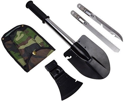 4 In 1 Emergency Camping Hiking Knife Shovel Axe Saw Gear Kit Tool