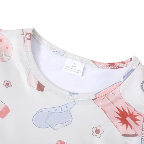 Toddler Girl Dress Farm Animal Cow Pig Print Ruffle Bottom Casual Dress Summer Clothes 1-8Y2