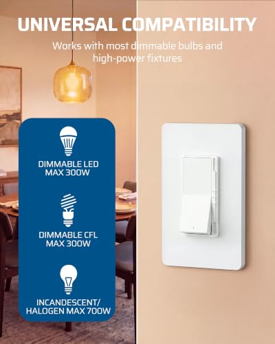 DEWENWILS Dimmer Light Switch, Single Pole/3-Way Slide Dimmer Light Switch - image 2