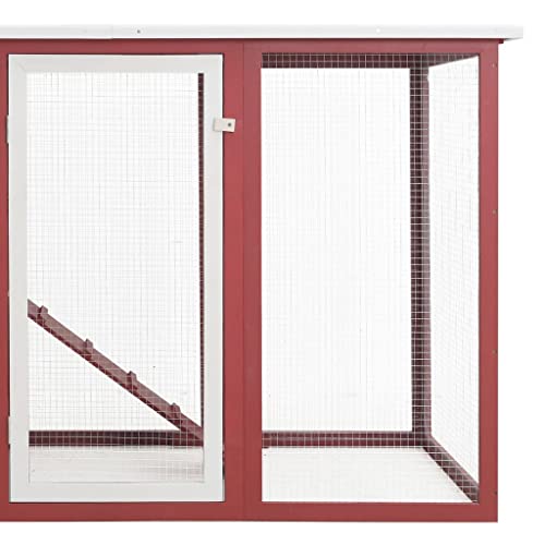 Hühnerkäfig für den Außenbereich, Hühnerhaus mit 1 Eierkäfig, Rot – Bild 6
