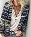 xxxiticat Women's Rainbow Knitted Cardigan Sweater Long Sleeve Multicolor Striped Sweater Jumpers Open Front Jacket(BE,XL)