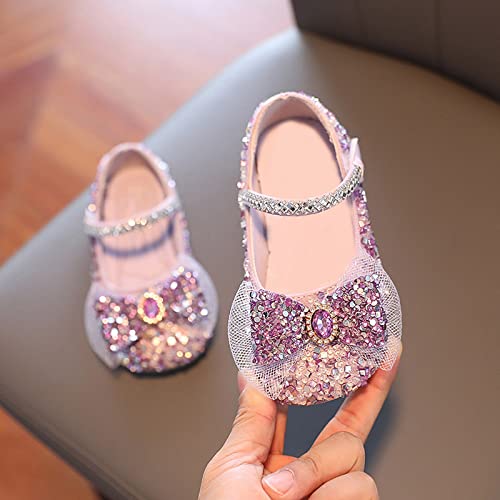 IWIHMIV Girls Ballet Flat Shoes Girls Princess Shoes Dance Shoes Mary Jane Shoes with Bow Shoes Princess School Shoes3
