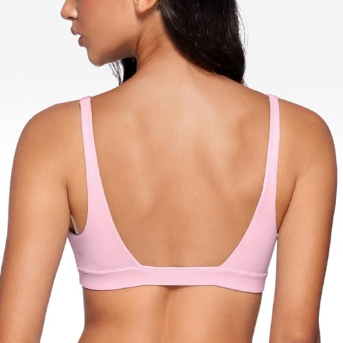 Image of INGIA Deep V-Neck Sports Bra Padded U Back Yoga Workout Bra | Low Impact, Fitness, Yoga, Wireless, Workout, Contour, Crop Top, for Women