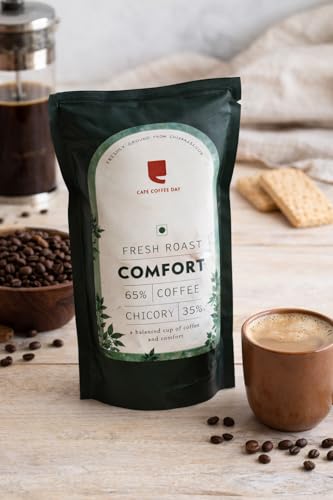 Image of Cafe Coffee Day Comfort 65% Coffee 35% Chicory - 200Gm | Medium To Dark Roast | South Indian Filter Coffee | Fresh From Chikmagalur Factory, Packet