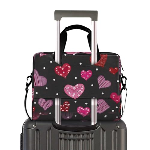 Maletín para laptop con correa y diseño corazón 13-15.6 pulg miniatura 4