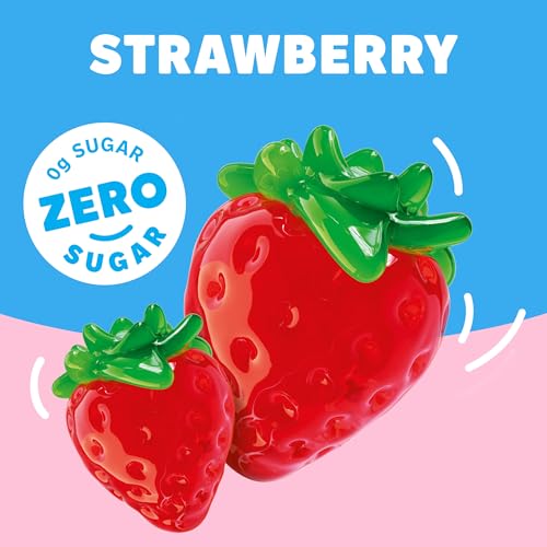 Image of Jell-O Strawberry Zero Sugar Low Calorie Gelatin Dessert Mix, Family Size, 0.6 oz Box