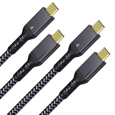 Maxonar 2 Pack Thunderbolt 4 Cable, 40Gbps, 240W, 8K 3.3FT