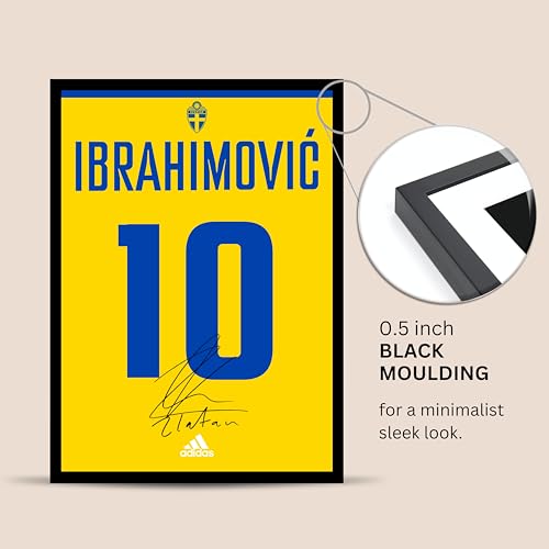 Image of Posternet Zlatan Ibrahimović Wall Poster Frames | 8x12 inch | World Cup special signed Jerseys Series | Hanging Wall Artwork Frames for Living Room, Bedroom, Office and Etc