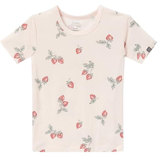 Modern Moments by Gerber Baby Viscose 4-Piece Tight Fitting Pajama Sets, Light Rose Strawberry2