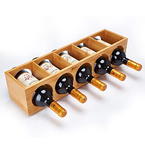 Soporte para 5 botellas de vino de bambú minimalista miniatura 2