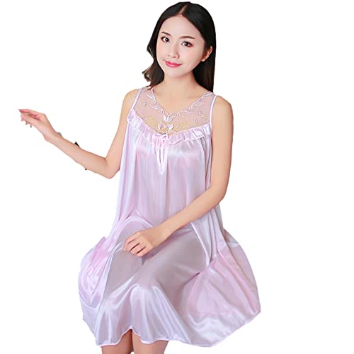 Chemise de nuit en satin avec dentelle délicate pour un style élégant