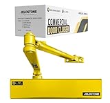 Heavy Duty, Commercial Door Closer D8000DA, ANSI Grade 1, UL 3 Hour Fire Rated, ADA Compliant, Delayed Action, Adjustable Spring Size 1-6 for Doors(44-330LB/30-60 in), Indoor/Outdoor (Brass Gold)