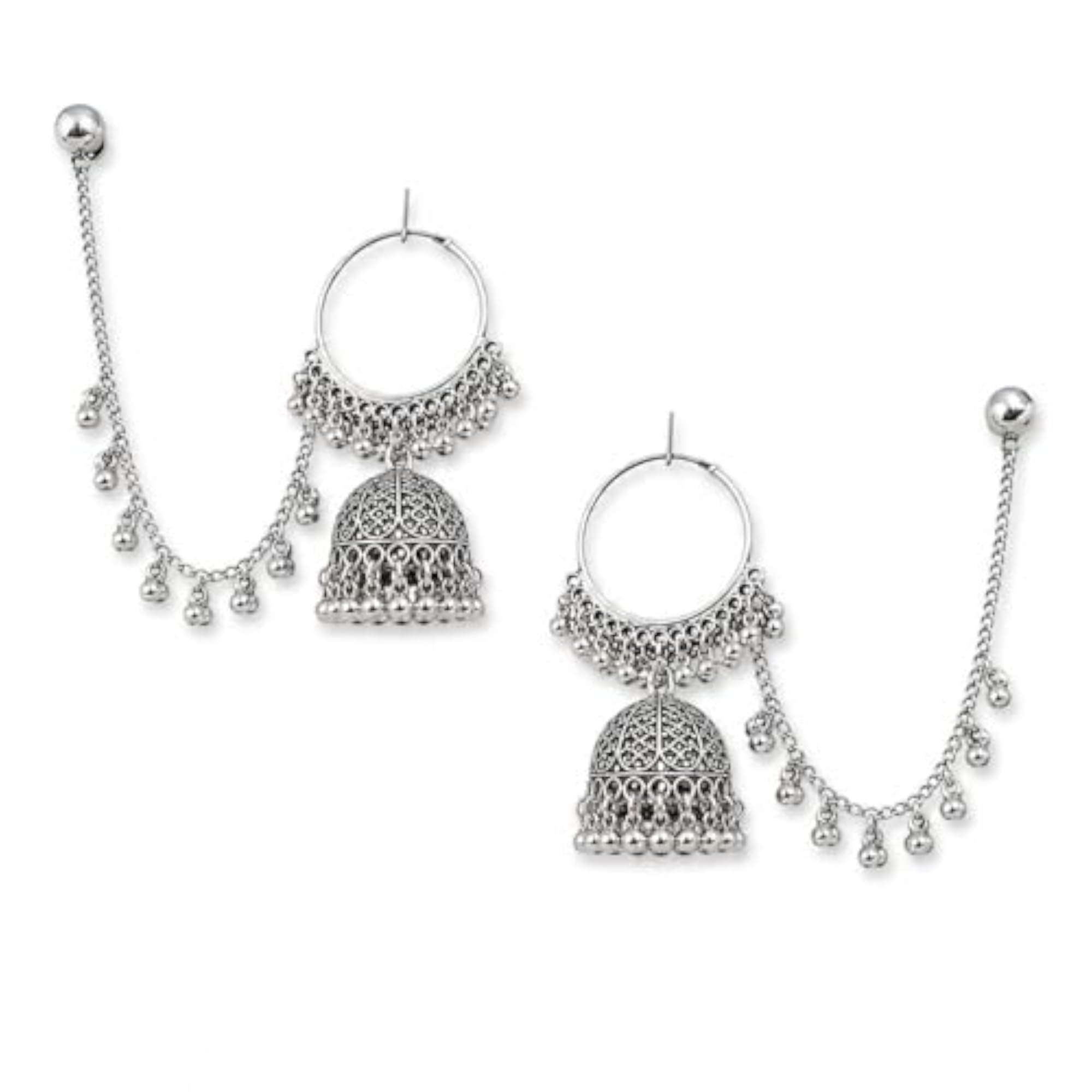 Hoop Jhumka Earrings for Women, Traditional Chandbali Style