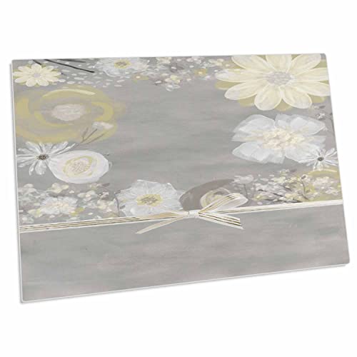 3dRose Flowers of Pastel Creams Desk Pad 23" x 16" x 0.08"