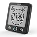 BALDR Digital Shower Clock with Timer - Black - Water-Resistant Shower Timer, Countdown Timer Clock with Temperature and Humidity, Digital Clock for Shower, Bathroom Clock, Alarm Clock Battery Powered