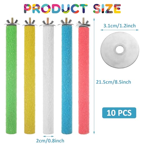 Image of 10 PCS Bird Perch Parrot Stand Wood Parrot Perch Stand Platform Natural Paw Grinding Stick Bird Cage Accessories for Budgies Cockatiels Cockatoo Conure Parakeet