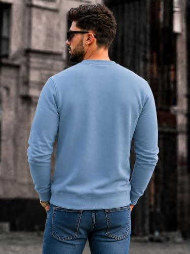 Image of Mack Jonney Men's Solid Winter Sweatshirt|Soft Fleece Fabric Full Sleeve Round Neck Sweatshirt|Stylish Casual Wear for Men-mj-281