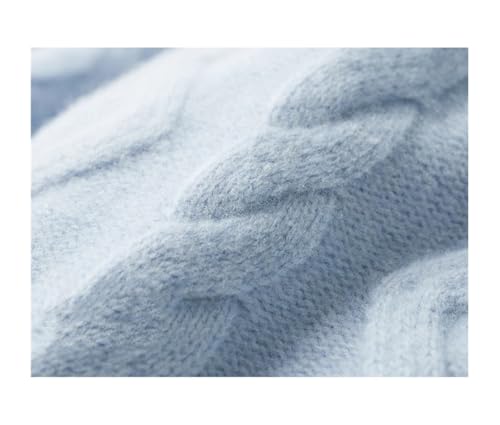 Men's Heavy Extra-Thick Low Round Neck 100% Cashmere Sweater Slim-Fit Pullover Knit Long Sleeve Pullover Tops 5