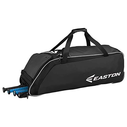 EASTON E510W Bat & Equipment Wheeled Bag | Baseball Softball | 2020 | Black | 4 Bat Compartment | Vented Pockets - Minimize Odor & Quick Dry | Removable Shoe Panel | Zippered Pockets | Fence Hook