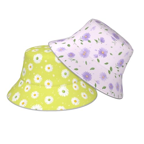Image of Bucket Hat Double-Side-Wear Reversible Sun Hat Beach Travel Hiking for Women Men
