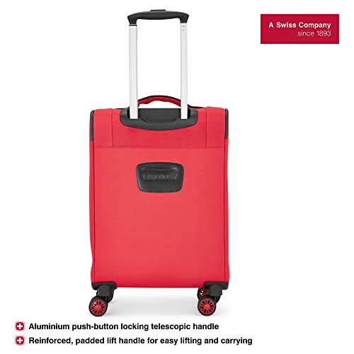 Image of WENGER Fiero-Pro Carry-on Softside Suitcase, 45 litres, Red /Black, Swiss Designed, 612110