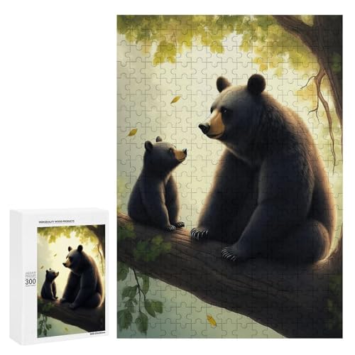 夕焼けの木の上の親子熊ジグソーパズル パズル レジャー 子供/大人用 減圧 誕生日プレゼント 贈り物 パズル 初心者向け ギフト 誕生日 クリスマス 300 PCS