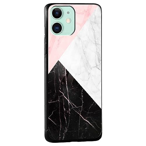 Image of COLORflow Back Cover Compatible with iPhone 11 | Beautiful Marble Black White Pink | Shockproof TPU Bumper Cover with Camera Protection Back Cover