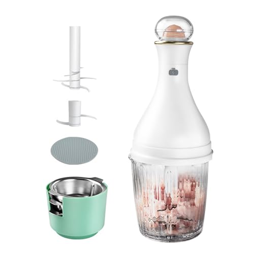 FLEXMAN Hachoir Électrique avec Récipient de 530ml, Bol Antidérapant de 170ml, 6 Lames 2 Lames Double Tête Rechargeable Multifonctionnel Hachoir à Viande Hachoir à Légumes