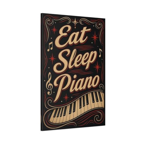 Art mural piano noir or rouge deco chambre adulte grand format vertical 3cm