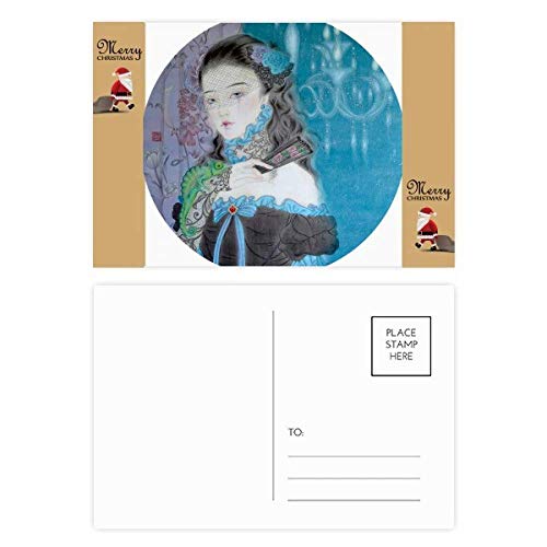 Cartes postales de remerciement fille style chinois pour accompagner vos cadeaux