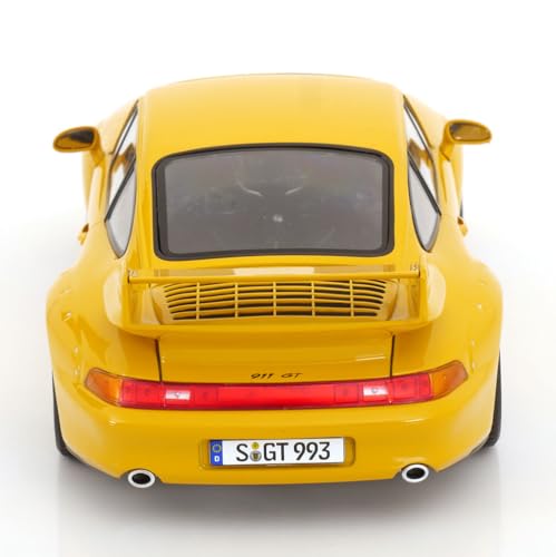 KK Scale Porsche 911 (993) GT2 1996 Ruedas BBS Amarillo 1:18 miniatura 5