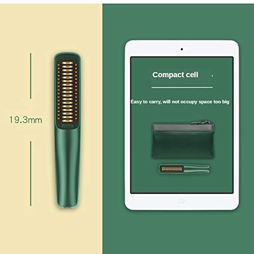 Plancha para el cabello inalámbrica 2 en 1 profesional, peine caliente anti-permanente y cepillo alisador miniatura 2