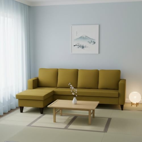 Image of The MM Furniture store Premium Fabric Sofa - Dirty Gold (6 Seater - LHS)