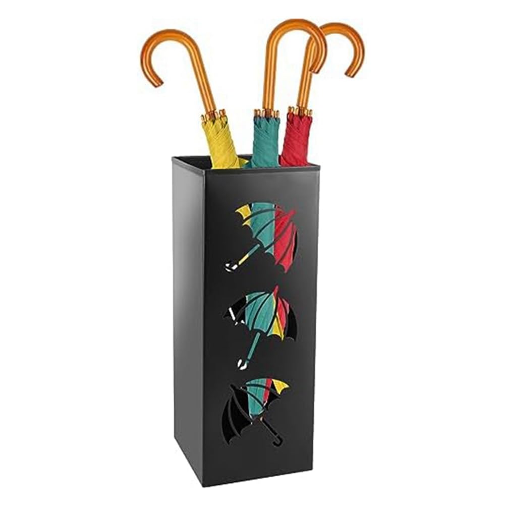 Portaombrelli Portaombrelli Quadrato in Metallo Design per Esterni Portaombrelli per Ingresso Casa Ufficio Hotel in Stile Moderno con Portaombrelli Rimovibile con Scultura Antiruggine