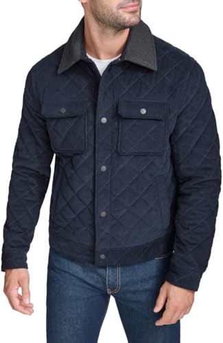 Cole Haan Men's Diamond Quilt Corduroy Barn Jacket