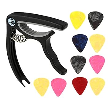 Capa do livro ARTIBETTER Guitarra Capo Com 10Pcs Picaretas Baixo Bandolim Banjo Ukulele Palheta para Guitarras Acústicas Acessórios de Violão Clássico
