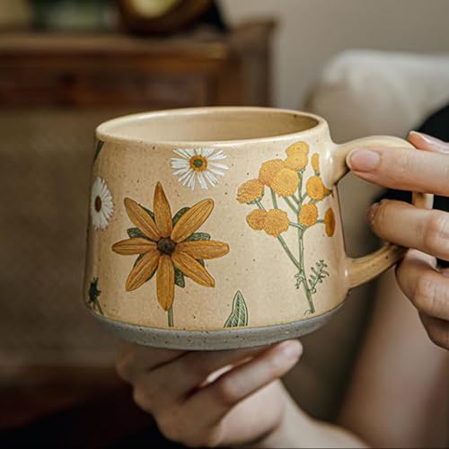 Taza de cerámica para café con diseño floral vintage miniatura 2