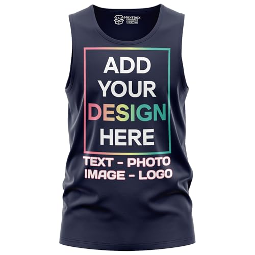 Customized Tank Tops for Men, Any Image Text Photo Logo, Custom Tank Top Shirts Singlet Black3