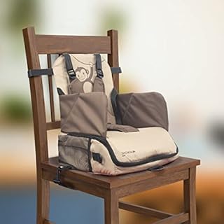 Mobiclinic® kids, Seggiolino portatile bambini, Seggiolone da viaggio, Monkey, 6 a 36 mesi, Fino 15kg, Pieghevole, Imbracatura regolabile 5 punti, Con portaoggetti, Beige