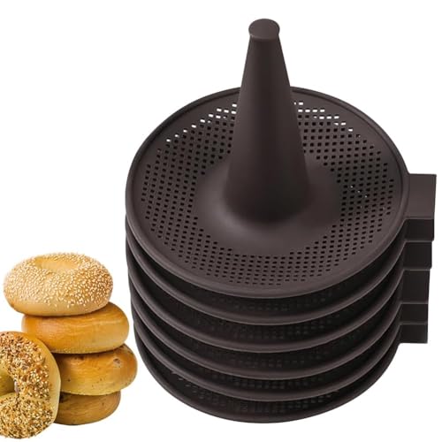 Lot de 6 moules à beignets en silicone pour la cuisson de beignets, moules à pâtisserie, moules à bagels et doug, faciles à installer, faciles à utiliser (6 pièces)