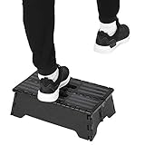 Folding Step Riser Stool, Black 5 Inch Portable Non-Slip Step Ladder Elderly Pregnant Kids Kitchen Bathroom Toilet Bedroom Car Travel,300lb